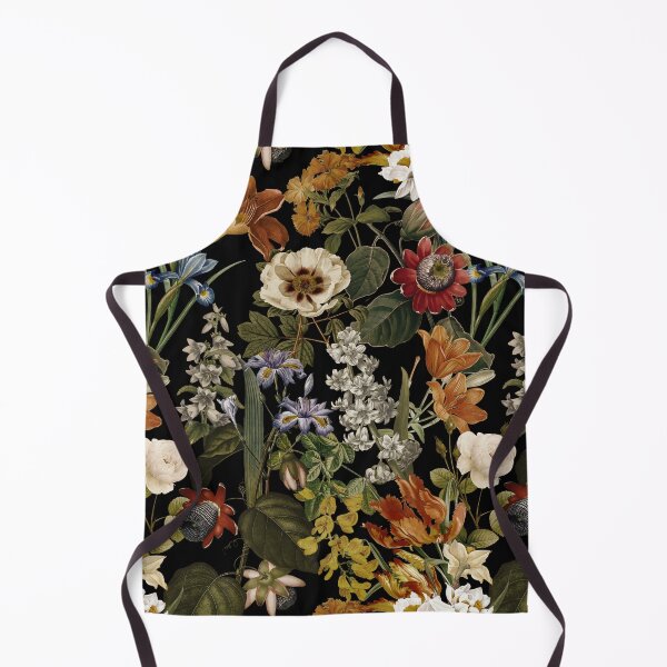 Item preview, Vintage Flower Black Botanical Night Garden Nightgarden designed and sold by UtArt.