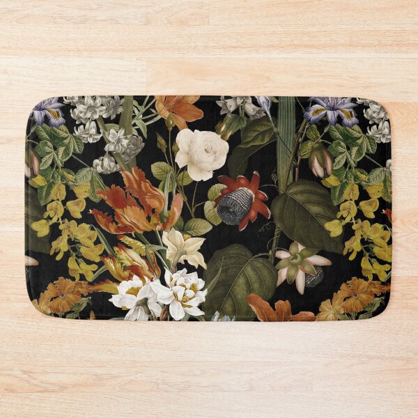 Item preview, Vintage Flower Black Botanical Night Garden Nightgarden designed and sold by UtArt.