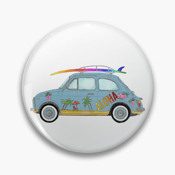 Item preview, Fiat 500 with surf board designed and sold by portosabbia.