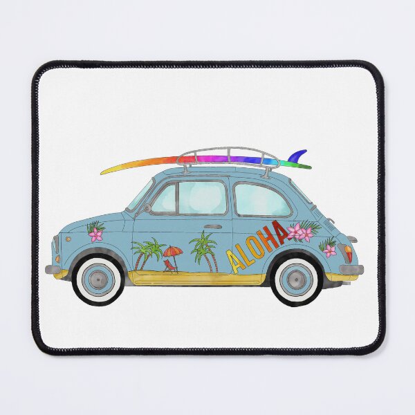 Item preview, Fiat 500 with surf board designed and sold by portosabbia.