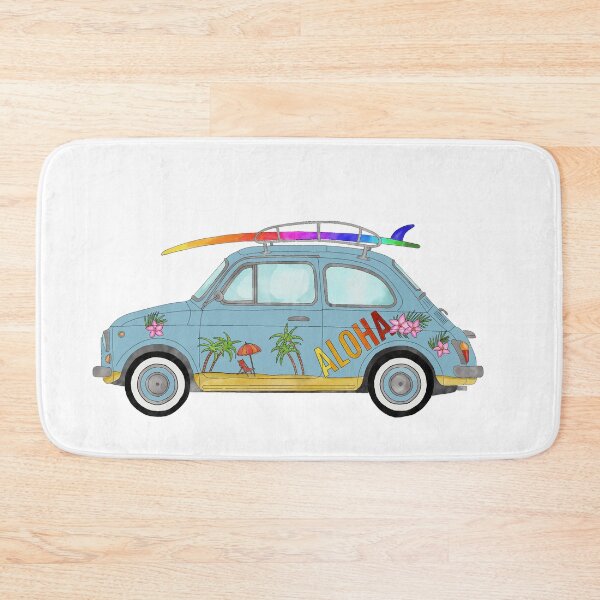 Item preview, Fiat 500 with surf board designed and sold by portosabbia.