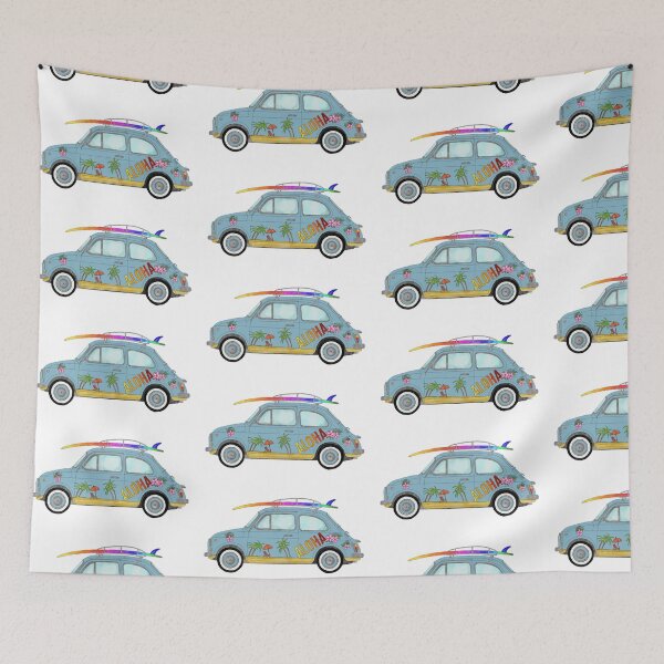 Item preview, Fiat 500 with surf board designed and sold by portosabbia.