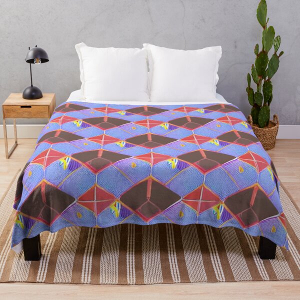 Artikelvorschau, Retro Tile Pattern Light Blue with Brown, Light Red, little Yellow and Navy Blue details entworfen und verkauft von RetroTile.