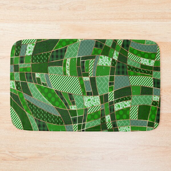 Item preview, Green crazy patchwork design by Maxine Gadd designed and sold by Maxine Gadd.