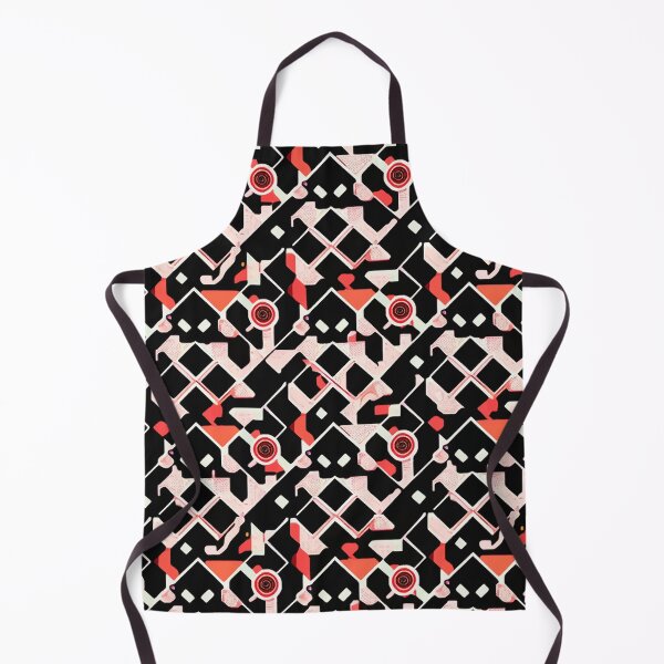 Item preview, Retro Tile Pattern Black and Orange, with Beige and little Red details designed and sold by RetroTile.