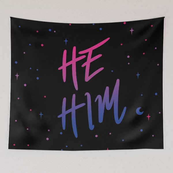 Item preview, Bi Flag Stars He/Him Pronouns designed and sold by MoonMint.