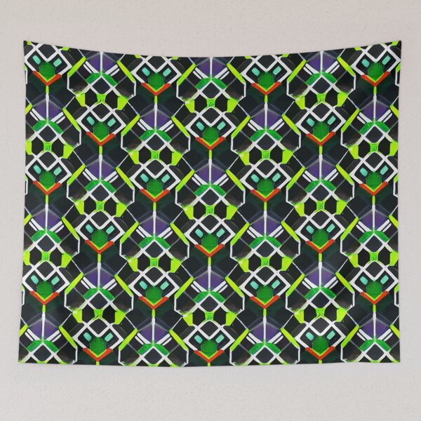 Item preview, Retro Tile Pattern Lime Green and black with little Red and midnight purple details and Green Shades designed and sold by RetroTile.