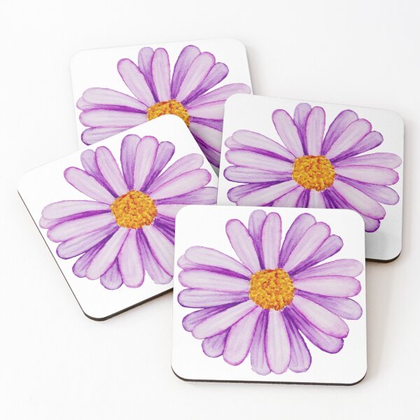 Item preview, Purple daisy flower, flower watercolor. designed and sold by KanyaluckArtist.