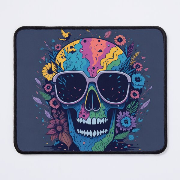 Item preview, Vibrant Skull in Shades| Psychedelic Skull Illustration| Rainbow Shades| Skeleton Vibes Grinning| Rainbow Skull Print designed and sold by RedArtG09.