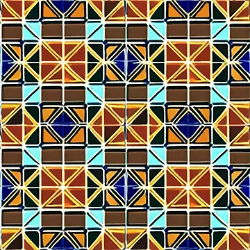Artwork thumbnail, Retro Tile Pattern Colorful by RetroTile