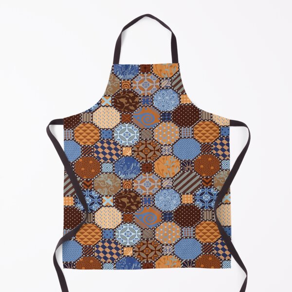 Item preview, Rust and blue octagonal pattern by Maxine Gadd designed and sold by Maxine Gadd.