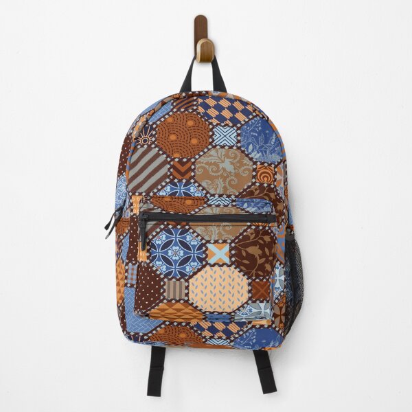 Item preview, Rust and blue octagonal pattern by Maxine Gadd designed and sold by Maxine Gadd.