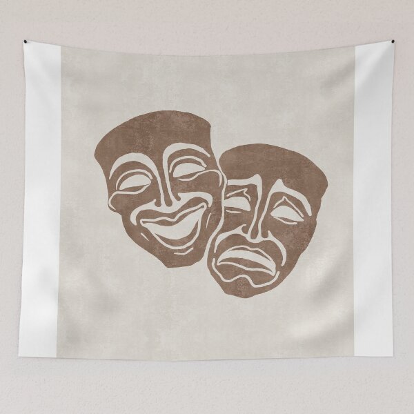 Item preview, The Muses Of Tragedy and Comedy 01 - Minimal - Monochromatic Boho Abstract designed and sold by Studio Grafiikka.