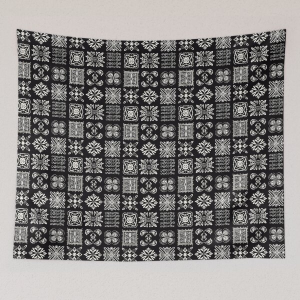 Item preview, Black and white ornate set of vintage elements pattern designed and sold by DAHAS.