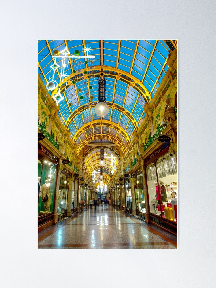 LEEDS COUNTY ARCADE Shopping Print Yorkshire England Art 