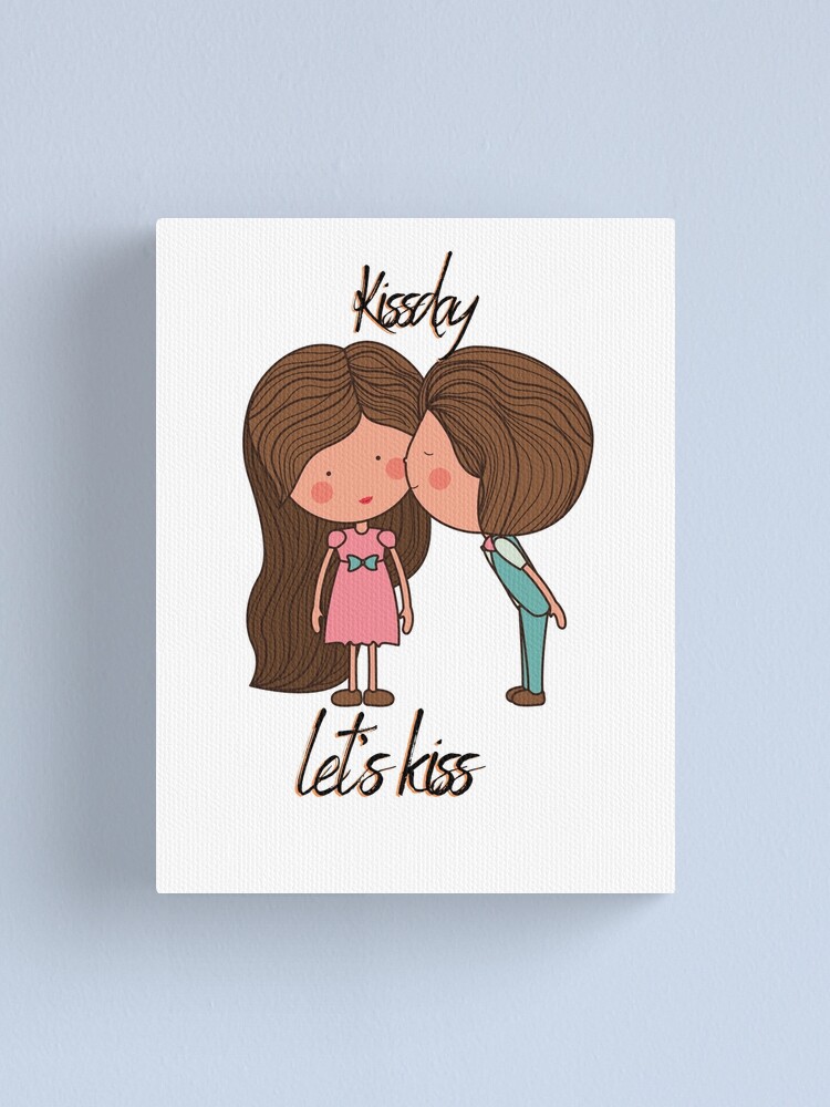 Kiss Day: The romantic t-shirt for unforgettable kisses and loving moments  Canvas Print by T-ShirtGalerie