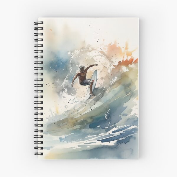 Item preview, Watercolur Surfing Art, Ocean Wave, Surfer, Tropical Surf Printable, Surf Board designed and sold by AdrianStyleArt.