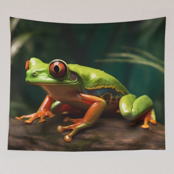 Item preview, Log Lounge: A Red-Eyed Tree Frog's Relaxed Perch in the Rainforest designed and sold by MonsterMatt87.