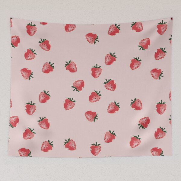 Item preview, Summer Time Juicy Strawberries (Pink Background) designed and sold by xsaxsandra.