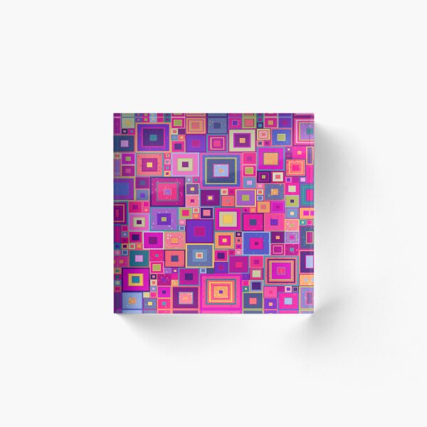 Item preview, Fuchsia pink and purple squares by Maxine Gadd  designed and sold by Maxine Gadd.