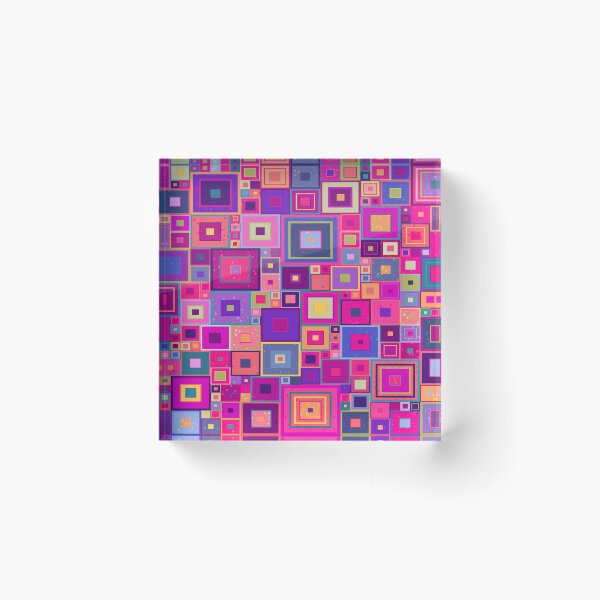 Item preview, Fuchsia pink and purple squares by Maxine Gadd  designed and sold by Maxine Gadd.