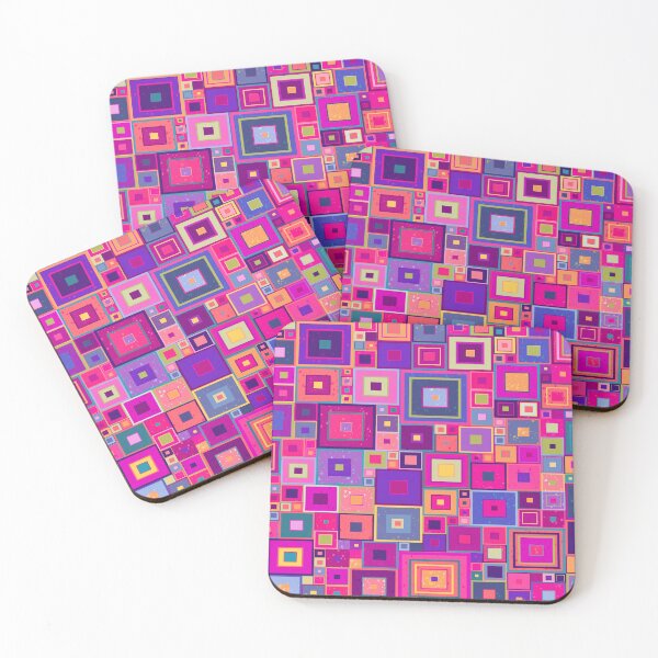 Item preview, Fuchsia pink and purple squares by Maxine Gadd  designed and sold by Maxine Gadd.