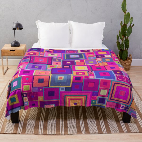 Item preview, Fuchsia pink and purple squares by Maxine Gadd designed and sold by Maxine Gadd.