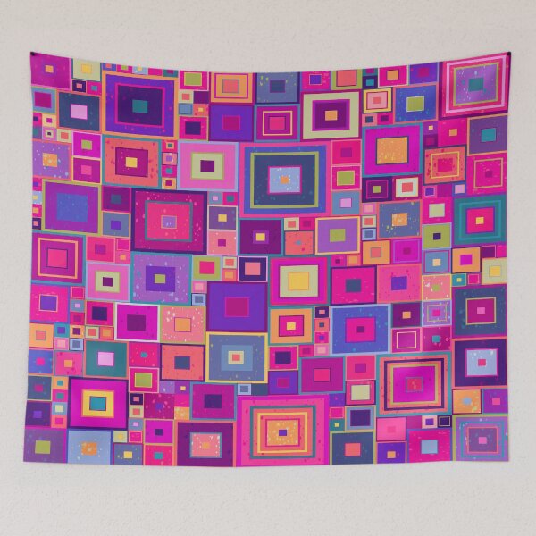Item preview, Fuchsia pink and purple squares by Maxine Gadd  designed and sold by Maxine Gadd.