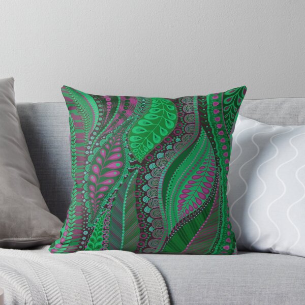 Item preview, Green and violet leaf pattern by Maxine Gadd  designed and sold by Maxine Gadd.