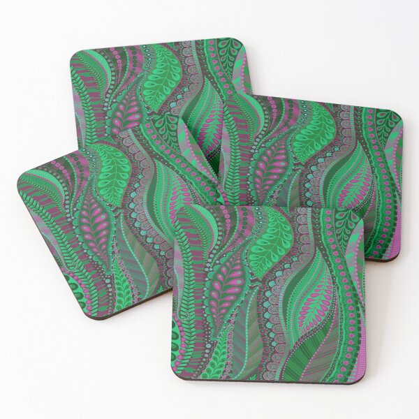 Item preview, Green and violet leaf pattern by Maxine Gadd  designed and sold by Maxine Gadd.