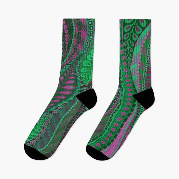 Item preview, Green and violet leaf pattern by Maxine Gadd  designed and sold by Maxine Gadd.