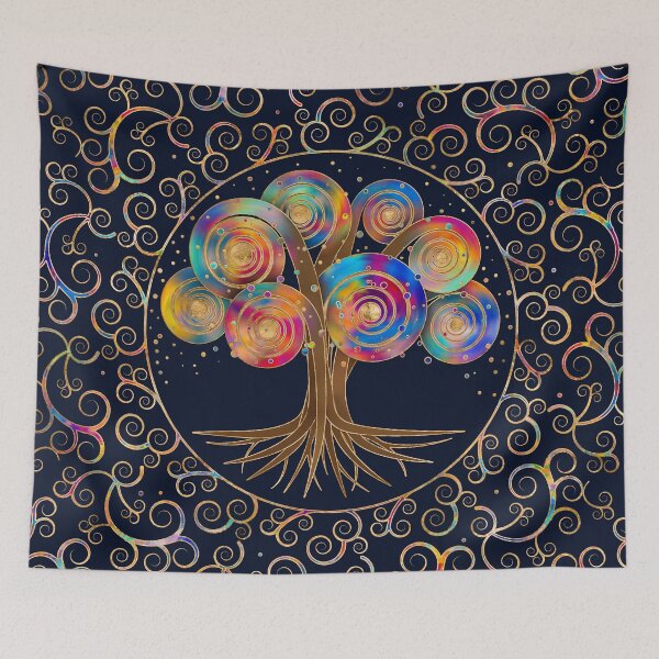 Item preview, Three of life - colorful spiral branches designed and sold by k9printart.