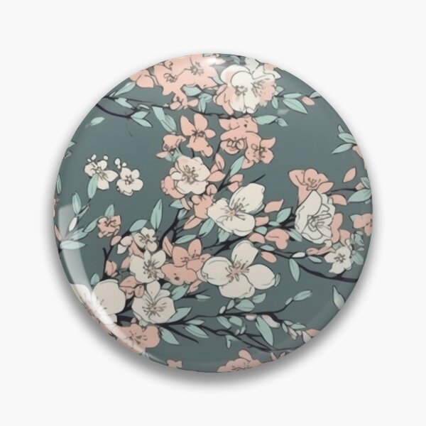 Item preview, Pink and White Japanese Cherry Blossom Green Background Pattern designed and sold by StudioTokyo.