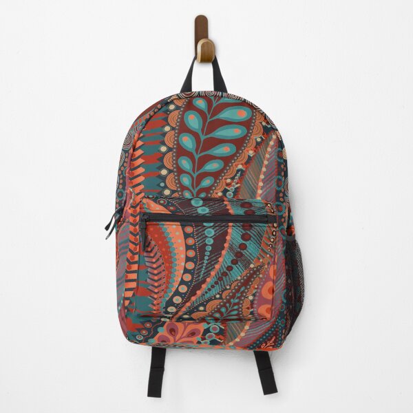 Item preview, Duck egg blue and rust leaf pattern by Maxine Gadd designed and sold by Maxine Gadd.