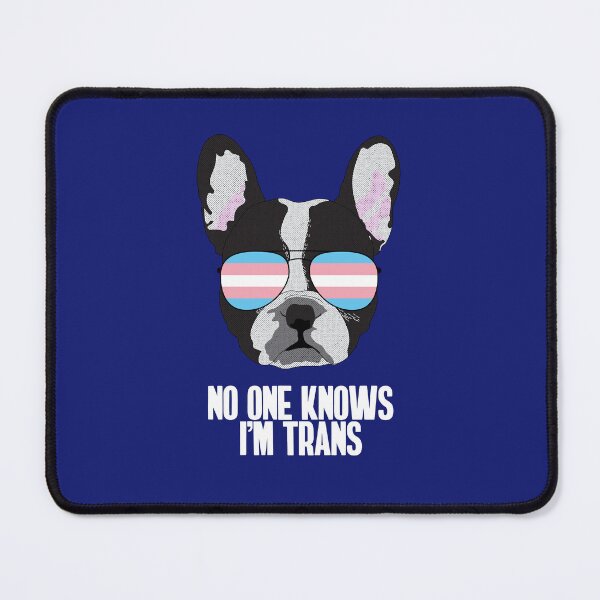Item preview, NO ONE KNOWS IM TRANS - Funny Boston Terrier Dog Trans Pride Flag designed and sold by Lightfield.