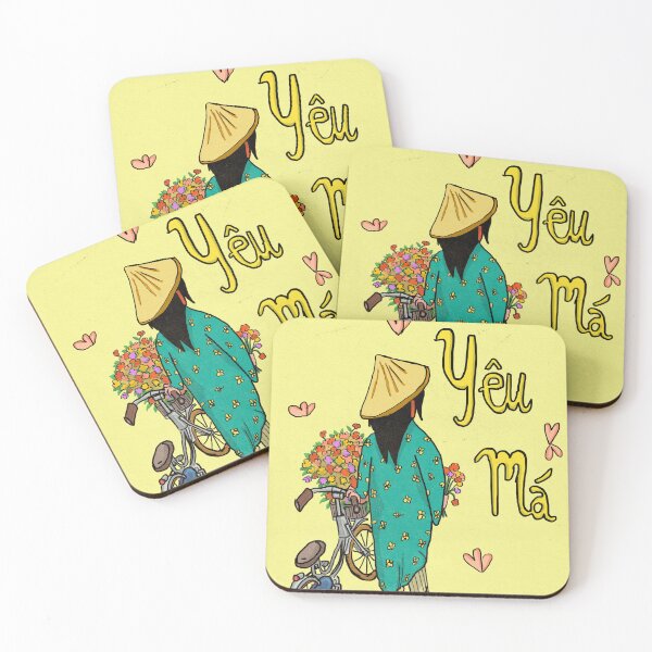 Item preview, Vietnamese Mom Illustration Mothers Day Gift Yêu Má designed and sold by Wall-Art-Sketch.