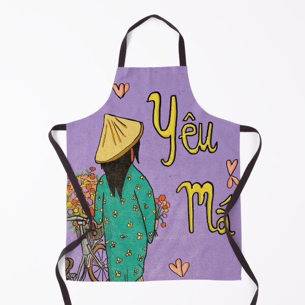 Item preview, Vietnamese Mom Illustration Mothers Day Gift Yêu Má Purple designed and sold by Wall-Art-Sketch.