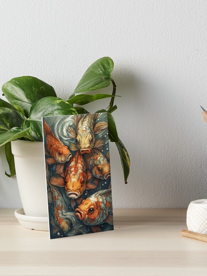 The Koi Pond Art Board Print for Sale by FantasySkyArt