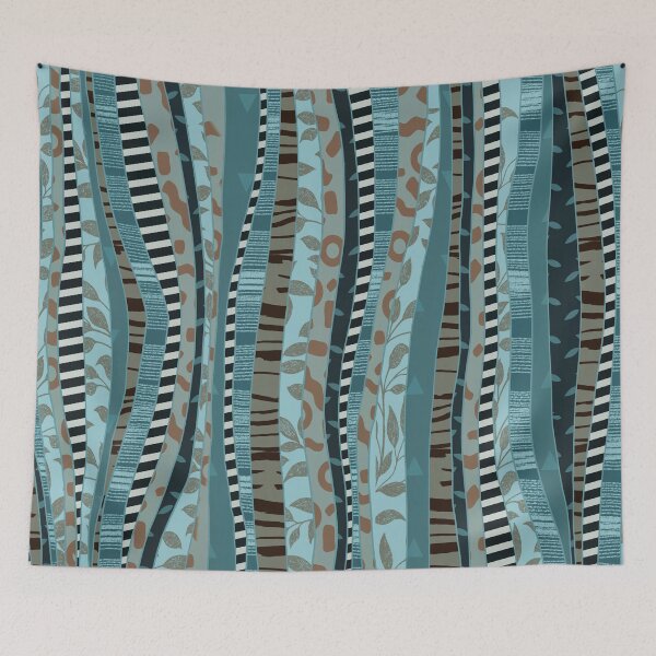 Item preview, Blue gray crazy stripes by Maxine Gadd  designed and sold by Maxine Gadd.