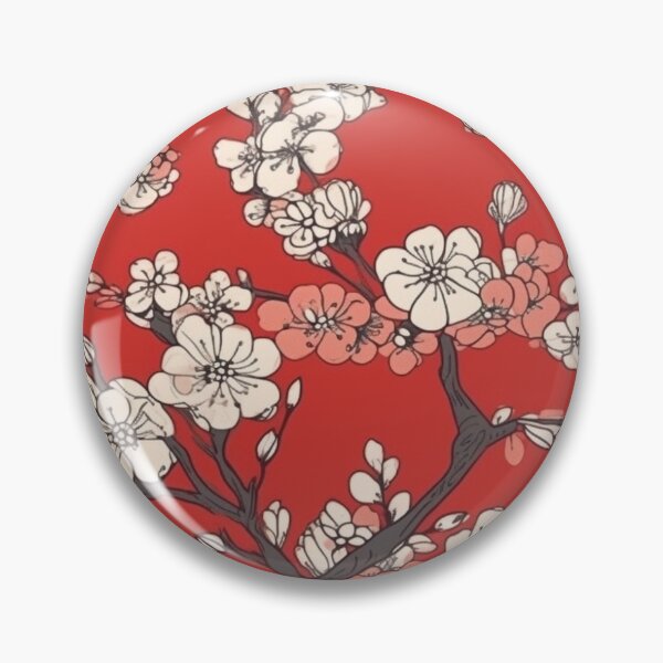 Item preview, White Japanese Sakura on Vibrant Red Background designed and sold by StudioTokyo.