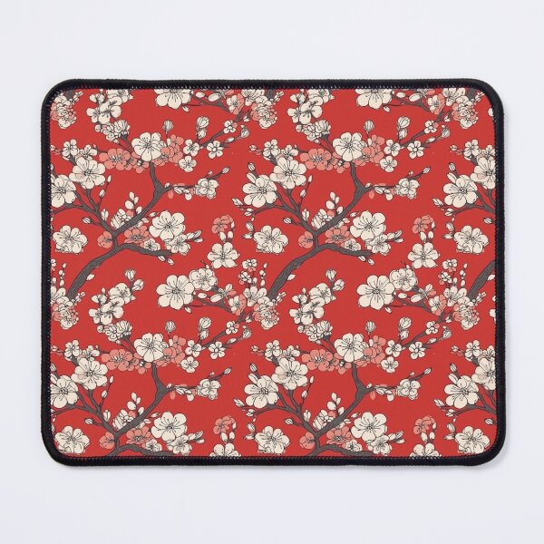 Item preview, White Japanese Sakura on Vibrant Red Background designed and sold by StudioTokyo.