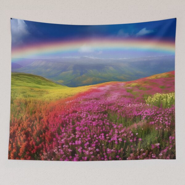 Item preview, The Rainbow Connection: A Colourful Field with a Rainbow Bridge in the Sky designed and sold by MonsterMatt87.