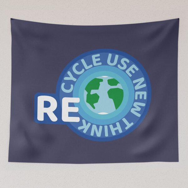 Item preview, Recycle Reuse Renew Rethink Blue Badge designed and sold by withasmiledsgn.