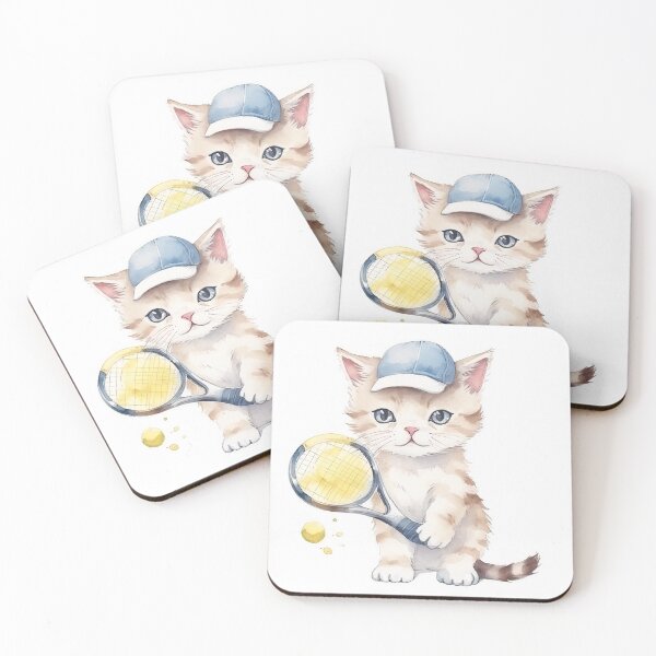 Item preview, Kitten Tennis Player designed and sold by Sicilian-art.