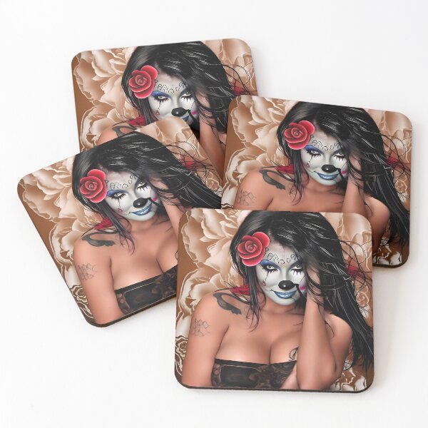 Item preview, Seductive tattooed clown girl designed and sold by magikman65.