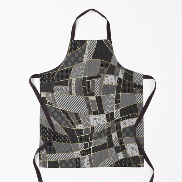 Item preview, Crazy patchwork in black with gold thread by Maxine Gadd designed and sold by Maxine Gadd.