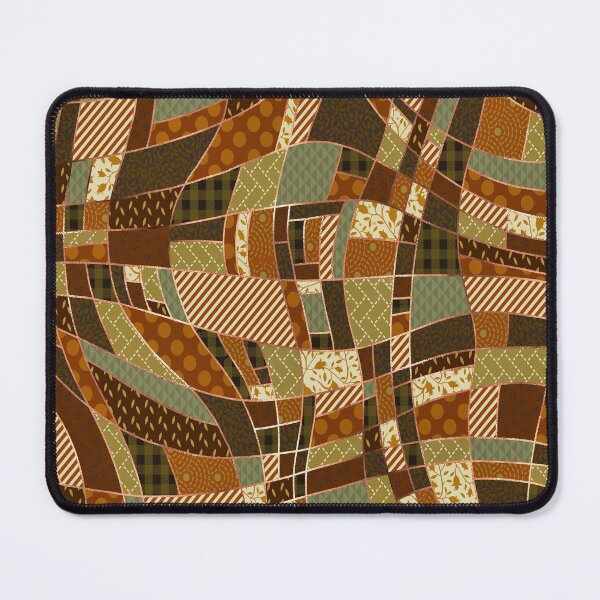 Item preview, Crazy patchwork pattern in earth colors by Maxine Gadd designed and sold by Maxine Gadd.