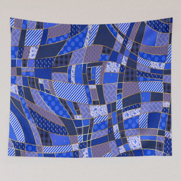 Item preview, Ultra blue patchwork by Maxine Gadd  designed and sold by Maxine Gadd.