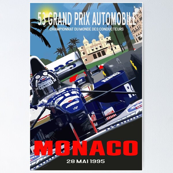 Item preview, 53 Grand Prix Automobile Monaco GP 1995 - Williams Damon Hill designed and sold by Speedbirddesign.