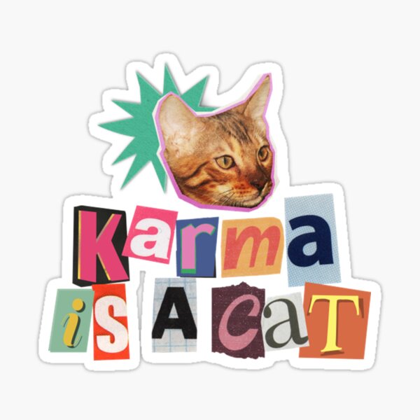 Karma is a Cat Sticker  Taylor Swift Vinyl Stickers – handsomeprintsdesign